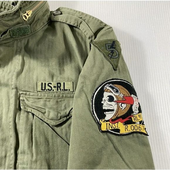 Polo Ralph Lauren Soldier Olive Military M-65 Combat Field Patch Jacket - Picture 5 of 12